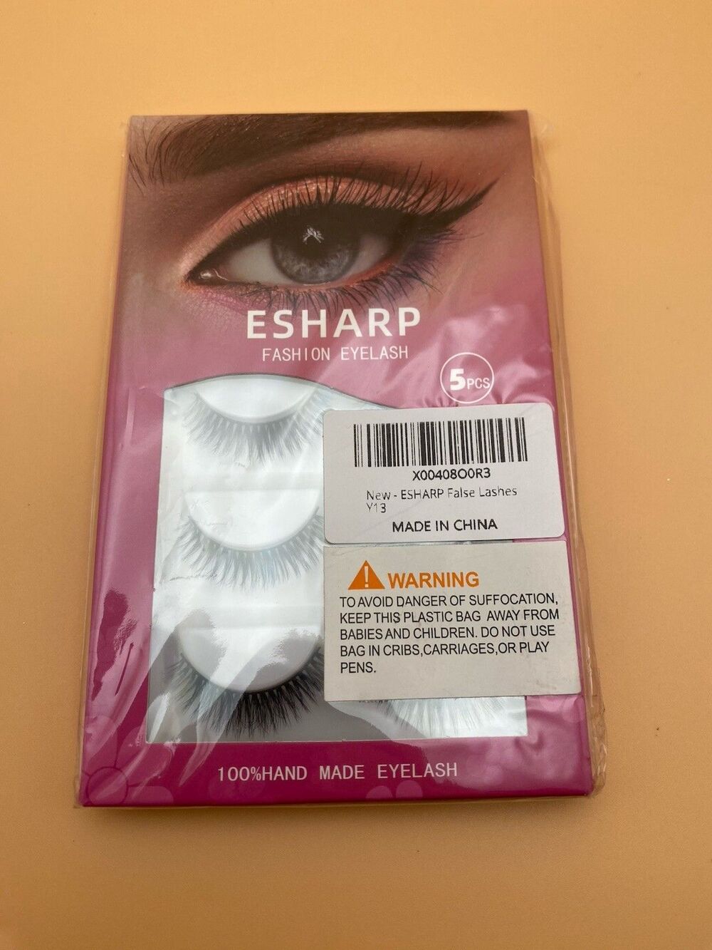 ESHARP 5 Pairs False Eyelashes Y13 - 100% Handmade Lightweight & Comfortable